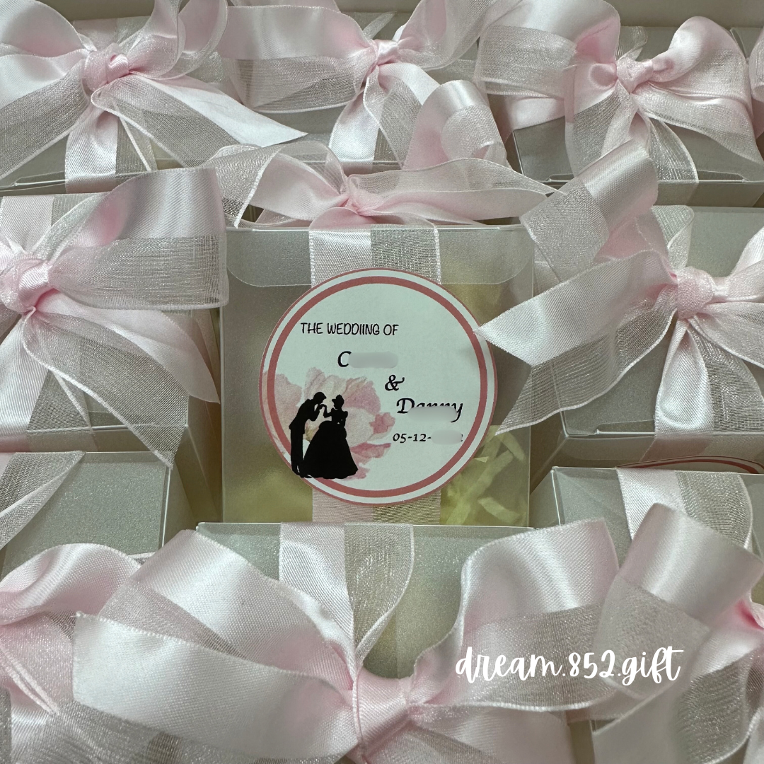 婚宴回禮 | BB010 絲帶配磨砂膠盒 ✧ 1樽蜜糖/果醬 *連婚宴貼紙 可印新人名字及婚宴日期*