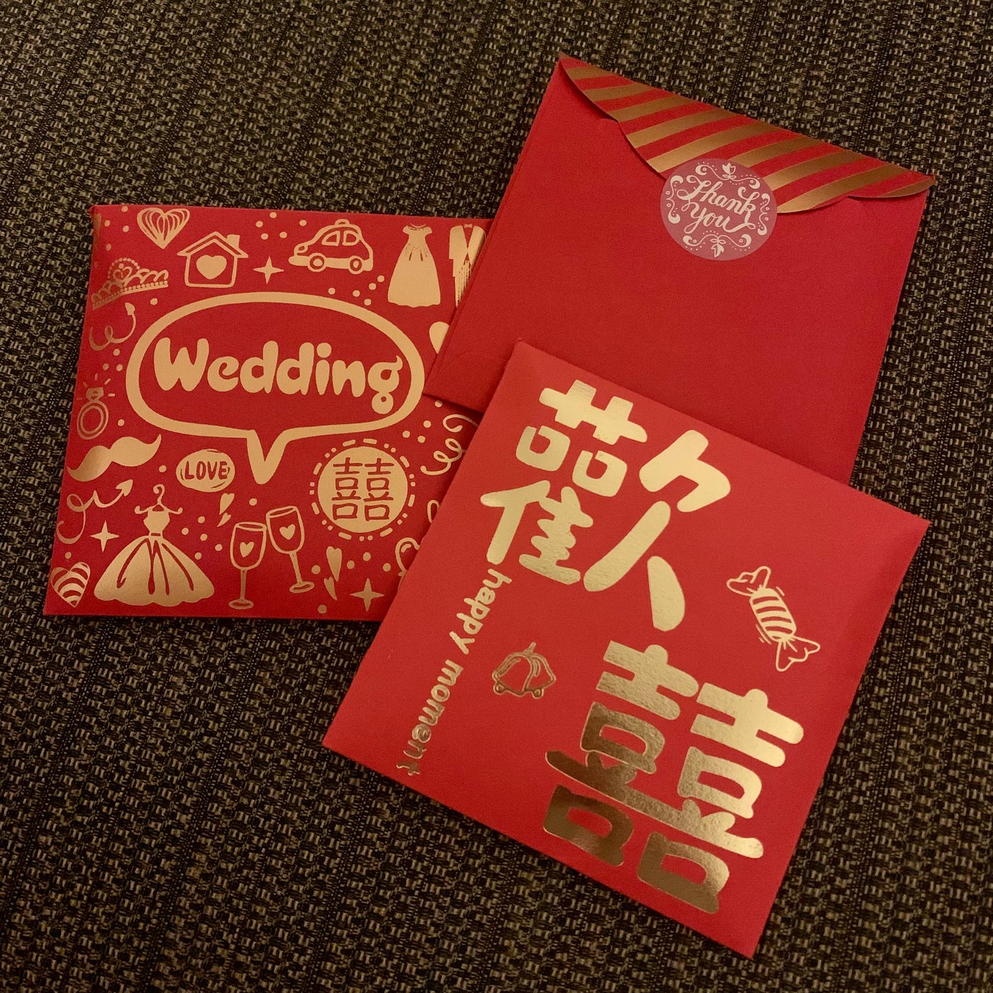 婚宴回禮 | BB031 信封款 ✧ 單塊蝴蝶酥 連囍字貼紙